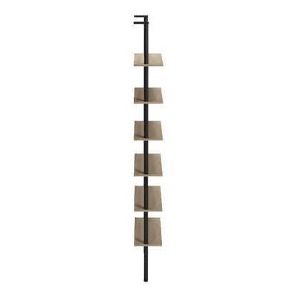 Wall bookcase Dimmo sonoma-black metal 60x20x180cm