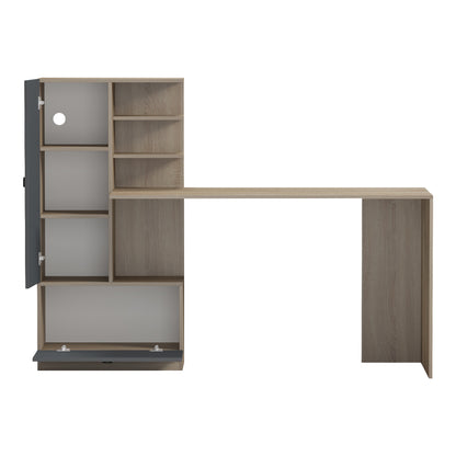 Desk with bookcase Felanbo sonoma-anthracite 160x60x125cm