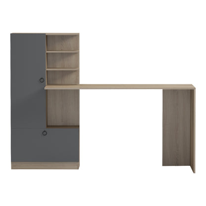 Desk with bookcase Felanbo sonoma-anthracite 160x60x125cm