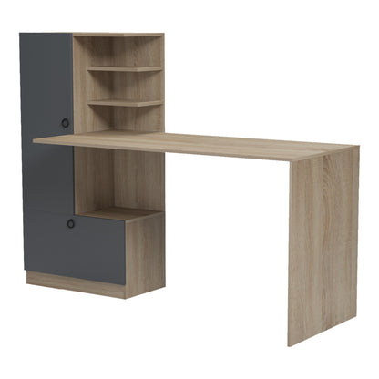 Desk with bookcase Felanbo sonoma-anthracite 160x60x125cm