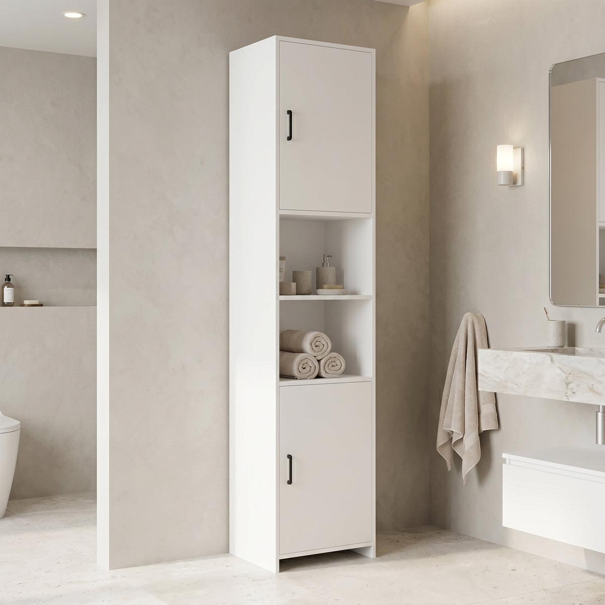 Column-cabinet Perlina white 40x32x175cm