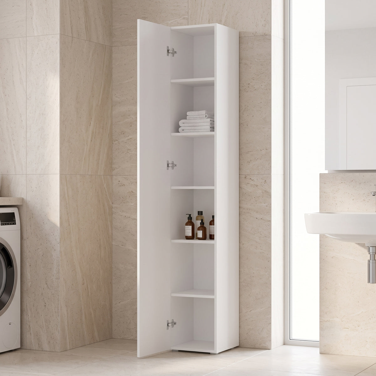 Column-cabinet Anira white 30x30x180cm
