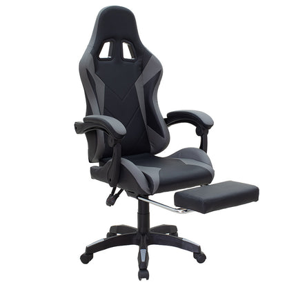 Office Gaming chair with footrest Moza pakoworld PU black-grey