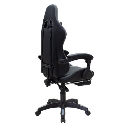 Office Gaming chair with footrest Moza pakoworld PU black-grey