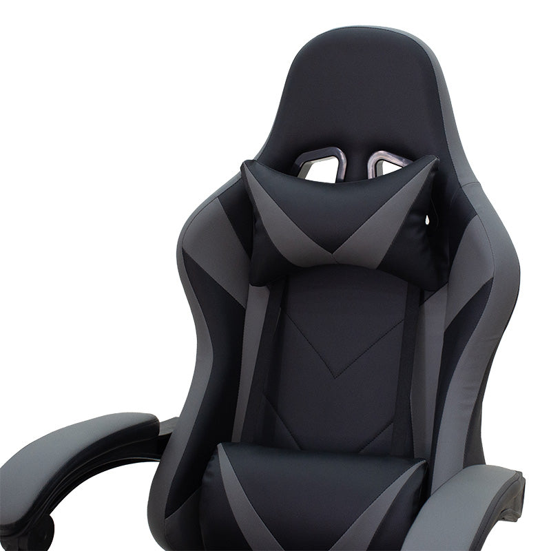 Office Gaming chair with footrest Moza pakoworld PU black-grey