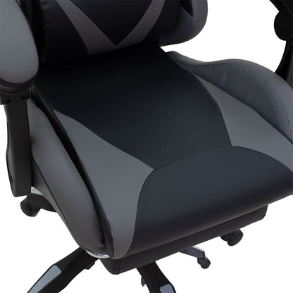 Office Gaming chair with footrest Moza pakoworld PU black-grey