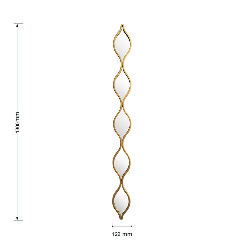 Mirror Deco 1 pakoworld golden 12.7x2.5x129.5cm