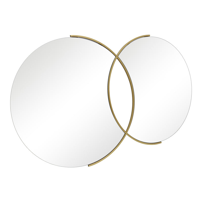 Mirror double Miryata metal in golden shade 105x3x60cm