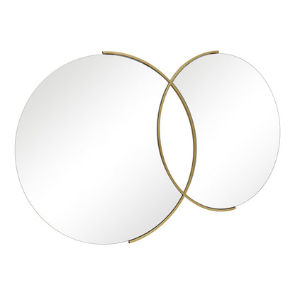 Mirror double Miryata metal in golden shade 105x3x60cm