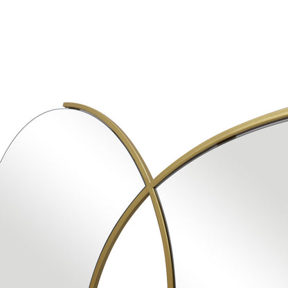 Mirror double Miryata metal in golden shade 105x3x60cm