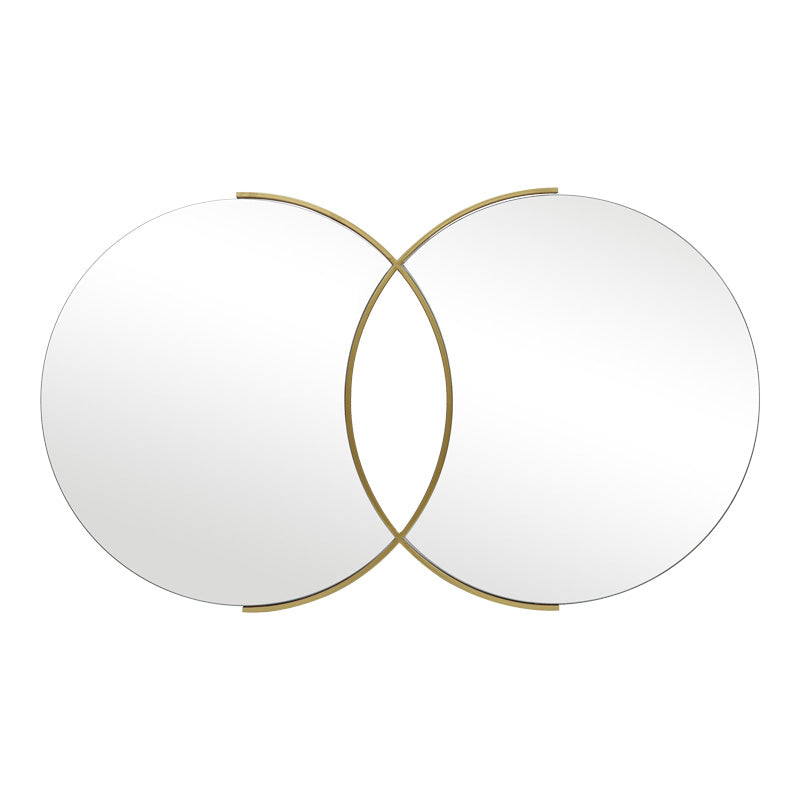 Mirror double Miryata metal in golden shade 105x3x60cm