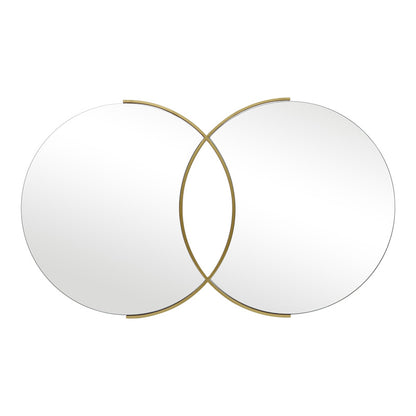 Mirror double Miryata metal in golden shade 105x3x60cm