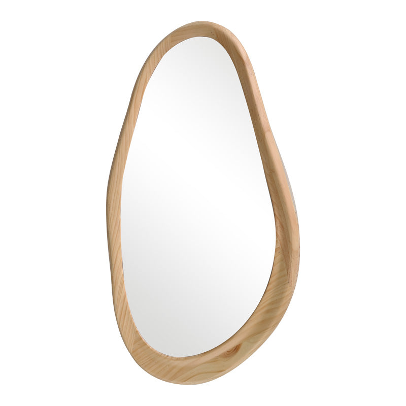 Oval mirror Baloa mdf in natural shade 44x4x80cm