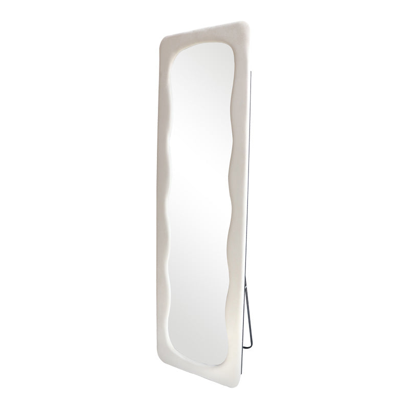Lezour velvet floor mirror in white shade 50x5x170cm