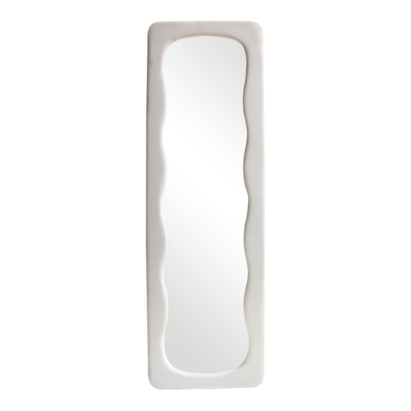 Lezour velvet floor mirror in white shade 50x5x170cm