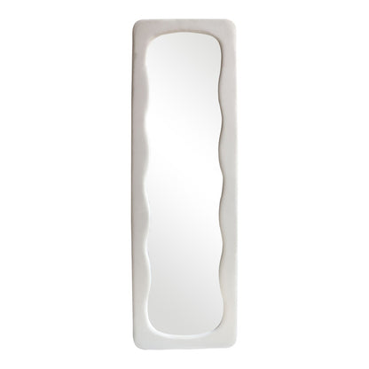 Lezour velvet floor mirror in white shade 50x5x170cm