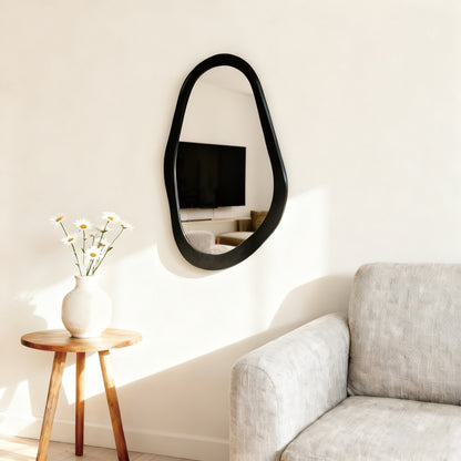 Oval mirror Baloa mdf in black shade 44x4x80cm