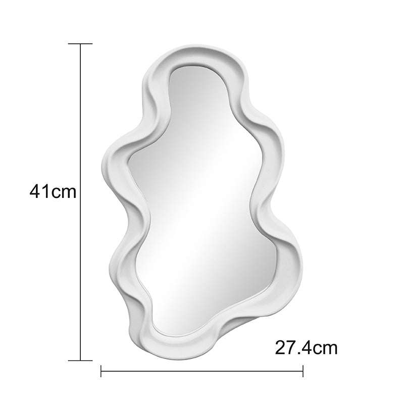 Liquid pp mirror in white shade 26x2.7x39cm