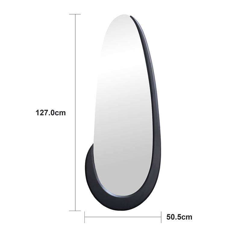 Oval mirror Marly black MDF 50.5x4x127cm