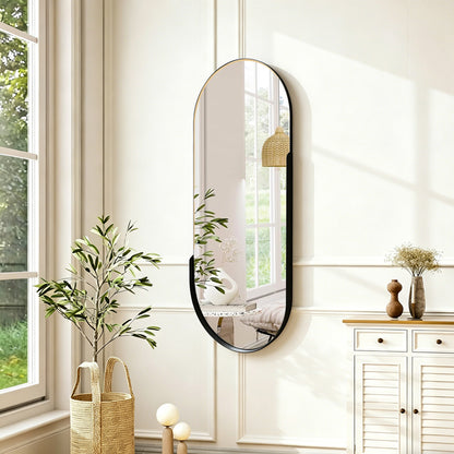 mirror Asteria black MDF with black metal 45x5.0x105cm