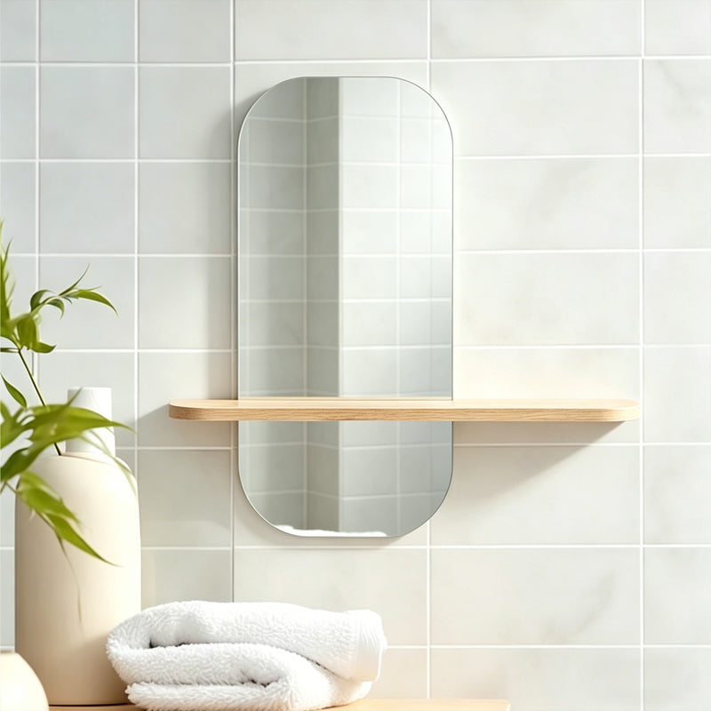 mirror Lunaria MDF in natural finish 60x11.5x60cm