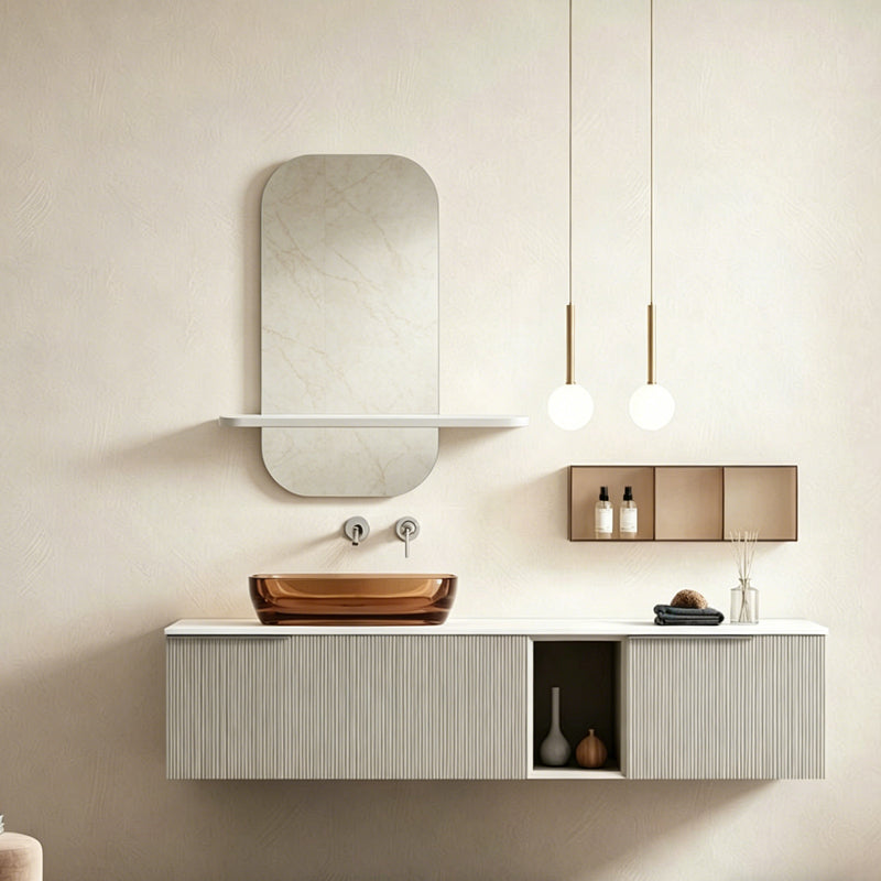 mirror Lunaria white MDF 60x11.5x60cm