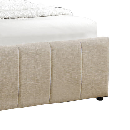 Double bed Tatiana pakoworld fabric beige with storage 160x200cm