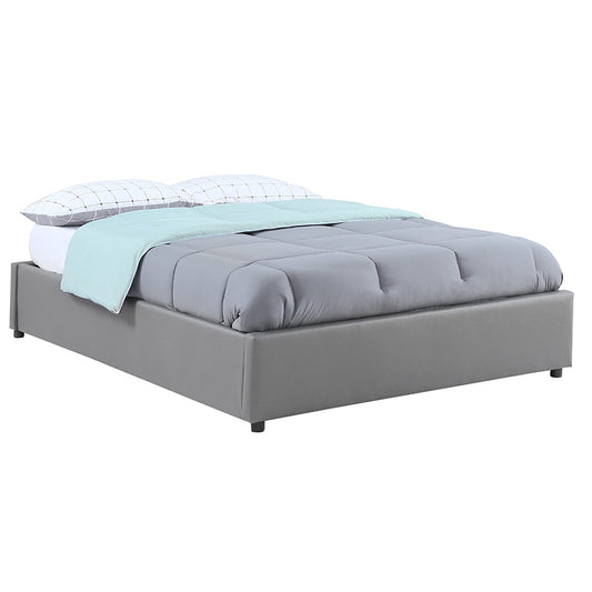 Double bed Circe pakoworld PU grey with storage 150x200cm