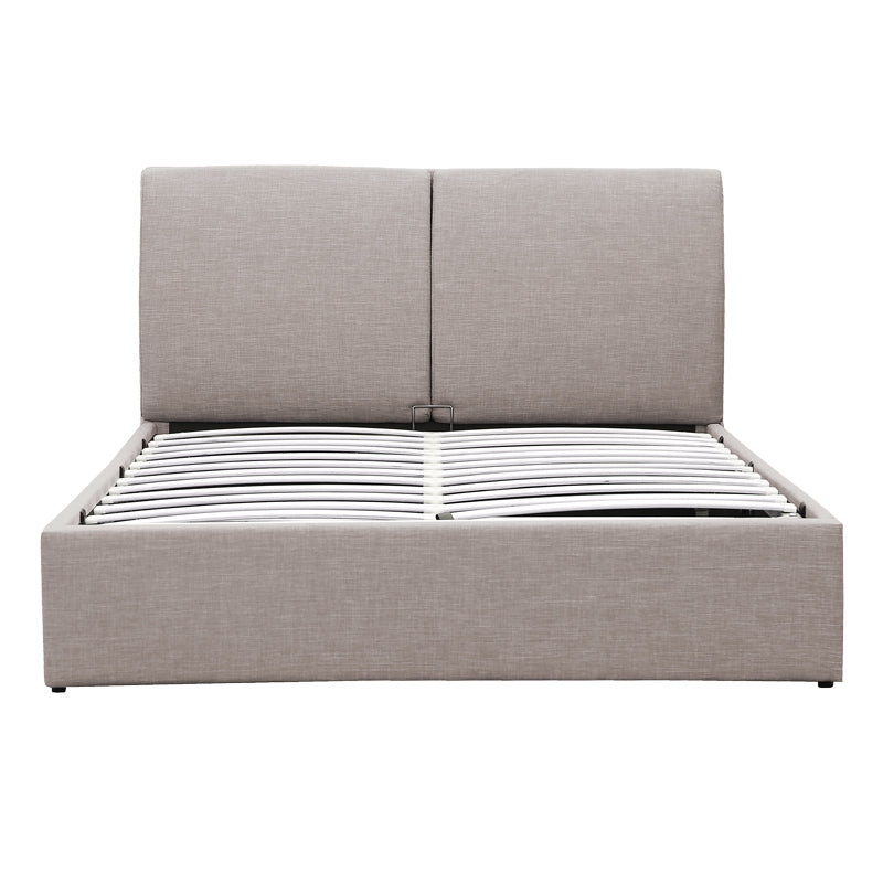 Double bed Violaine pakoworld fabric beige-grey with storage 160x200cm