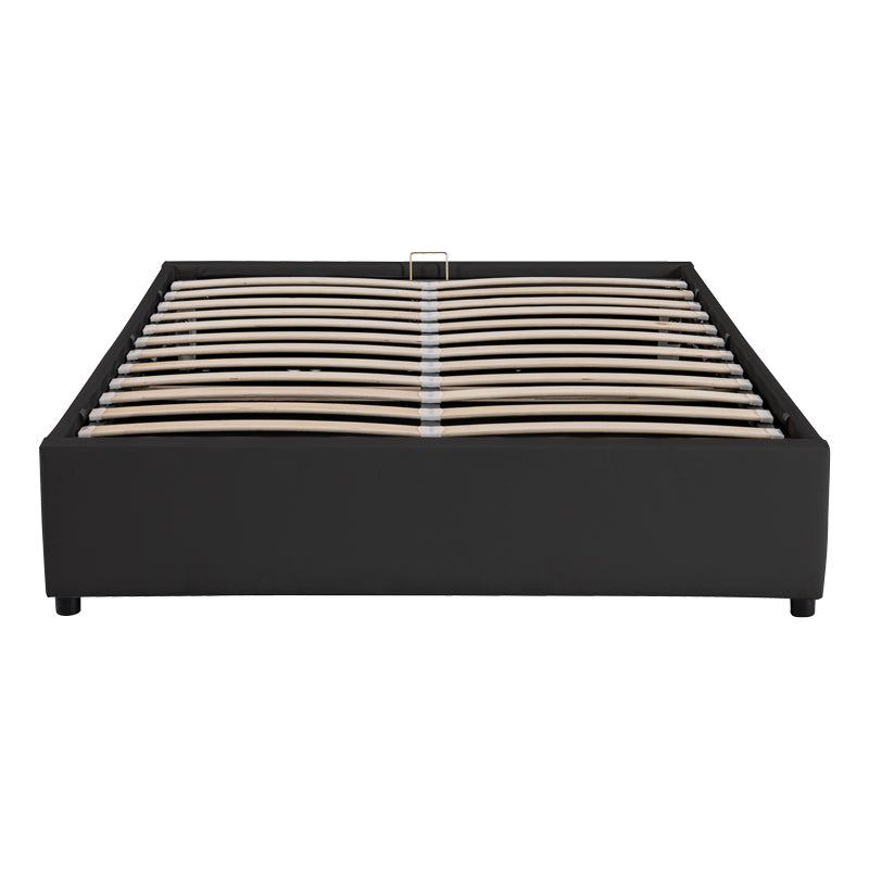 Double bed Circe pakoworld PU black with storage 150x200cm