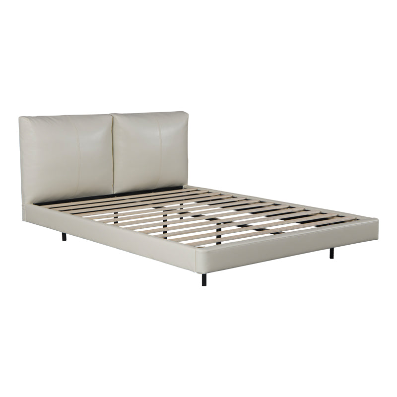 Double bed Jessie pakoworld floating style led-PU ivory 160x200cm