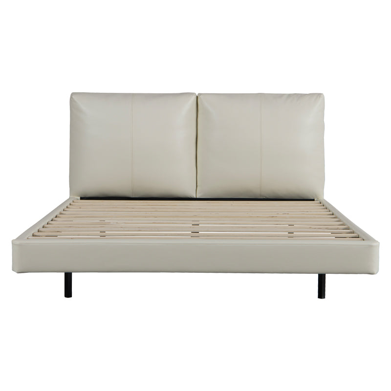 Double bed Jessie pakoworld floating style led-PU ivory 160x200cm