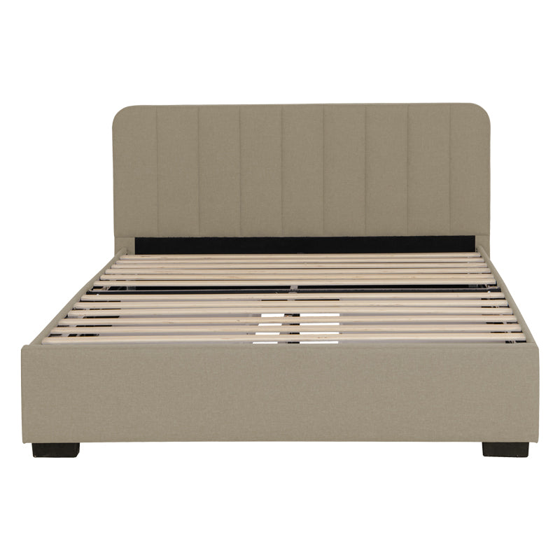 Double bed Veloty pakoworld fabric beige with drawers 150x200cm