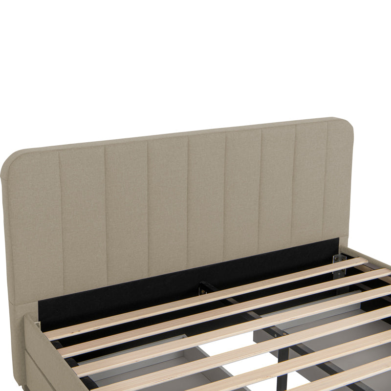 Double bed Veloty pakoworld fabric beige with drawers 150x200cm