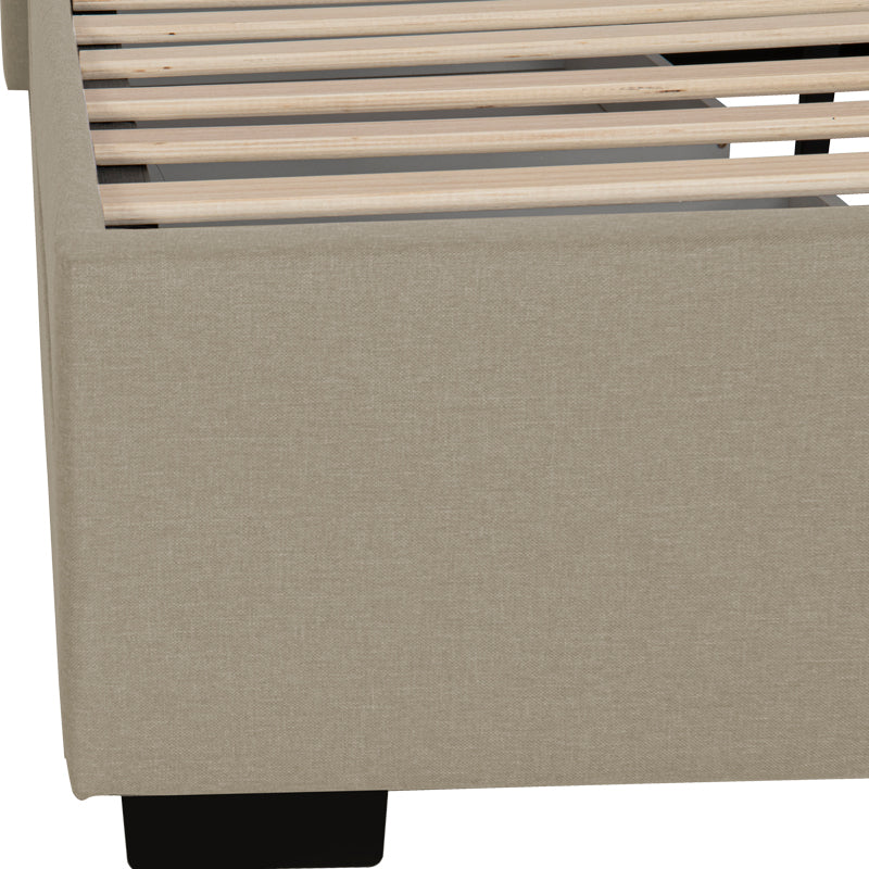 Double bed Veloty pakoworld fabric beige with drawers 150x200cm