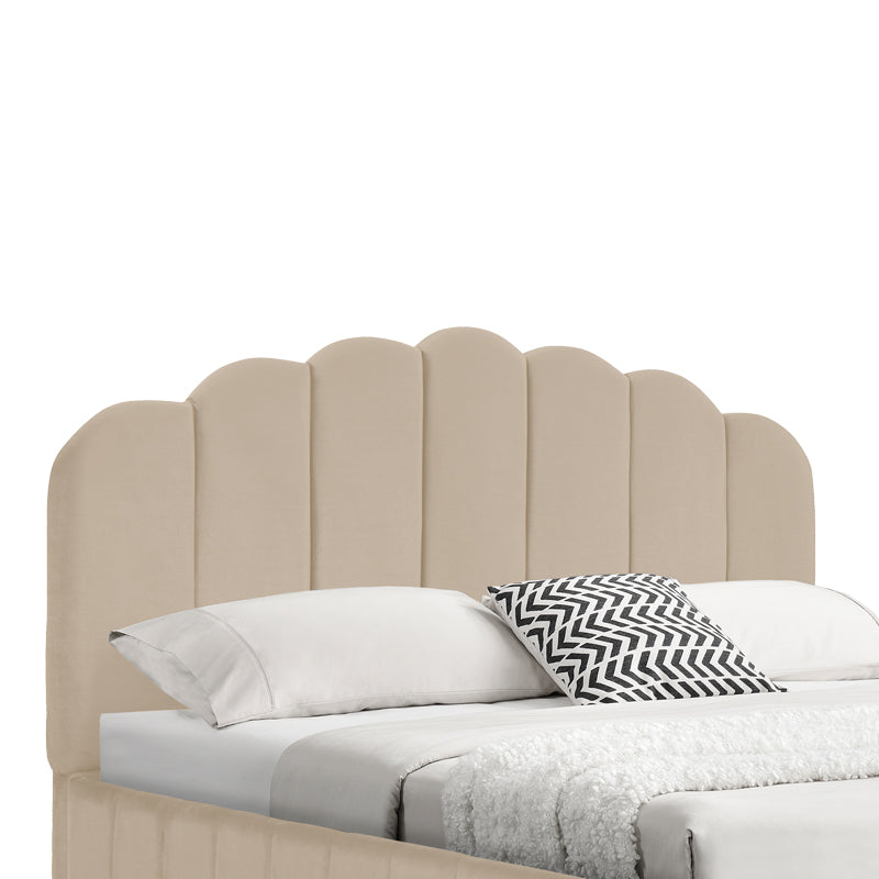 Double bed Tatiana velvet beige with storage 120x200cm