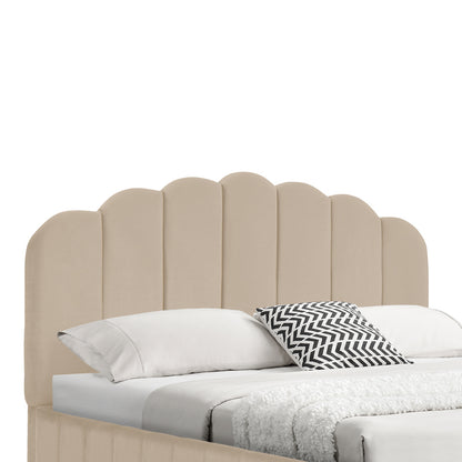 Double bed Tatiana velvet beige with storage 120x200cm