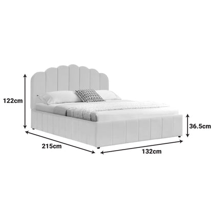 Double bed Tatiana velvet beige with storage 120x200cm