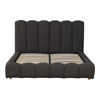 Nuvem bed, anthracite boucle fabric, with storage space 160x200cm