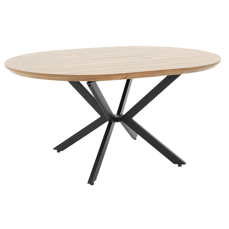 Dining table Lydia pakoworld MDF expandable in walnut-black color 120-160x120x79cm