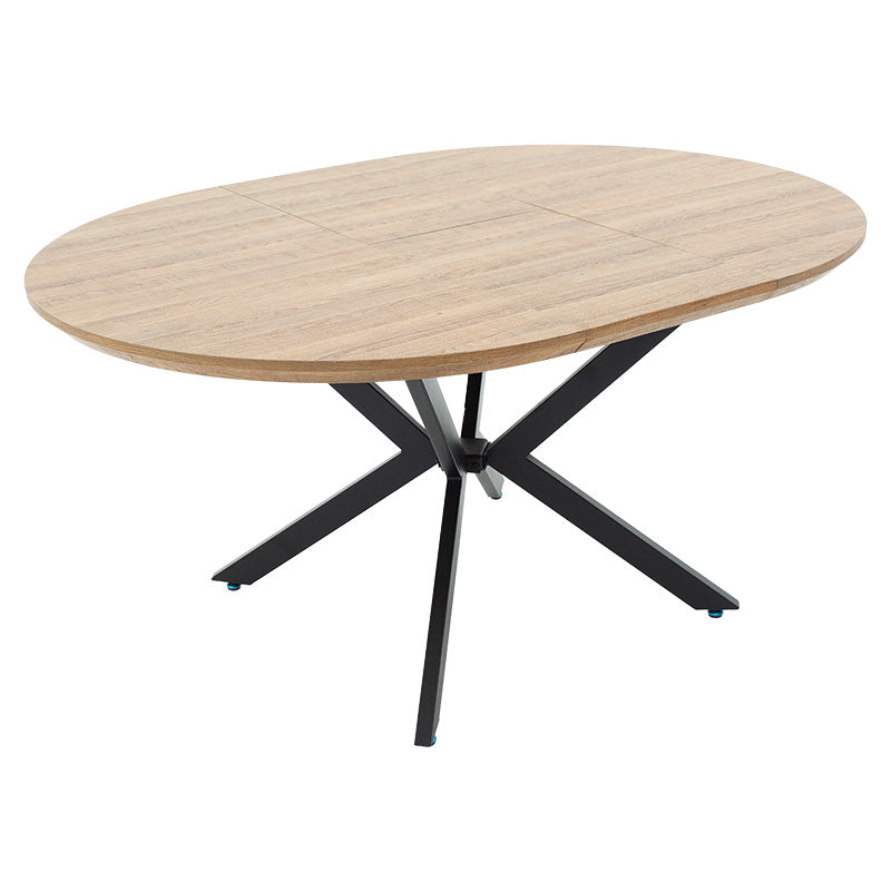 Dining table Lydia pakoworld MDF expandable in walnut-black color 120-160x120x79cm