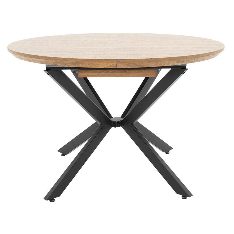 Dining table Lydia pakoworld MDF expandable in walnut-black color 120-160x120x79cm