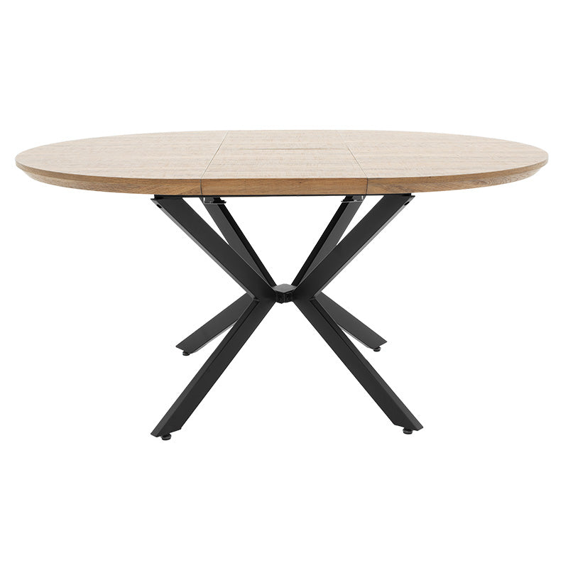 Dining table Lydia pakoworld MDF expandable in walnut-black color 120-160x120x79cm