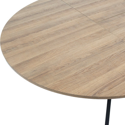 Dining table Lydia pakoworld MDF expandable in walnut-black color 120-160x120x79cm