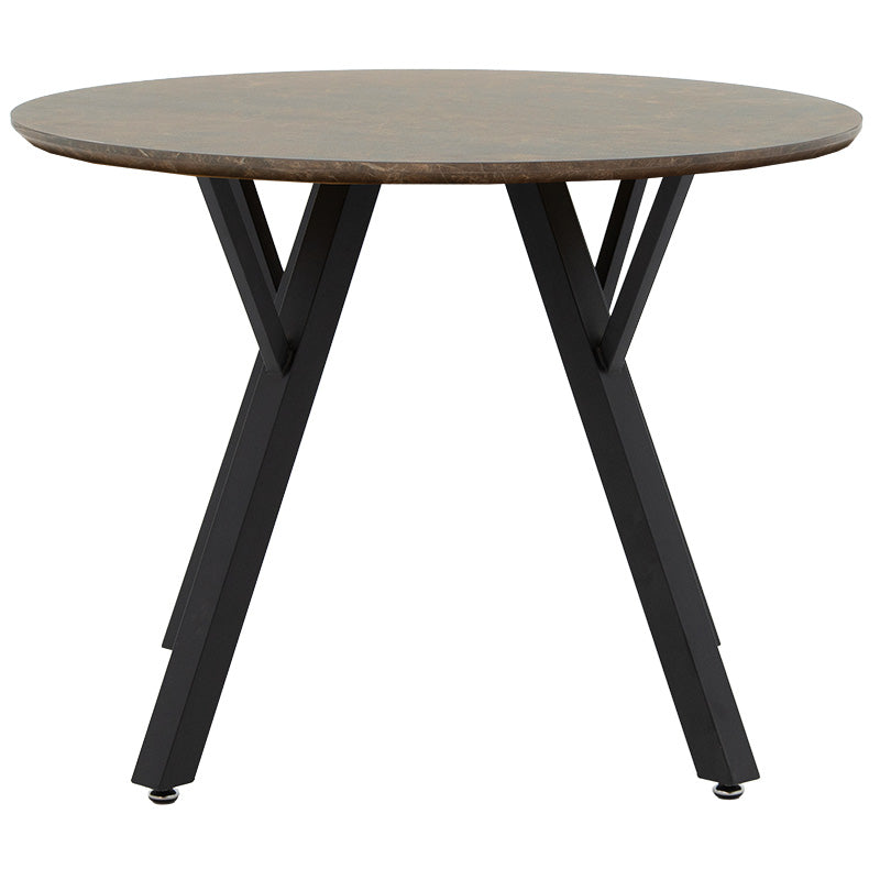 Dining table Annie pakoworld MDF in brown marble-black color D100x75cm