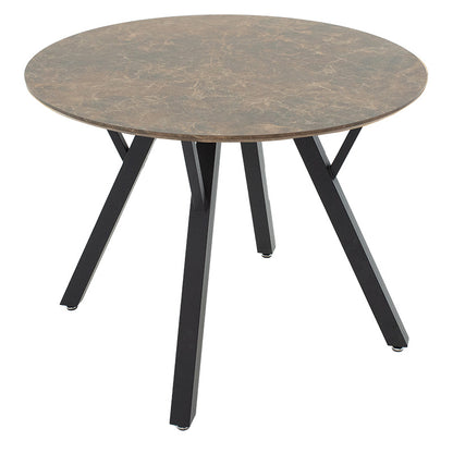 Dining table Annie pakoworld MDF in brown marble-black color D100x75cm