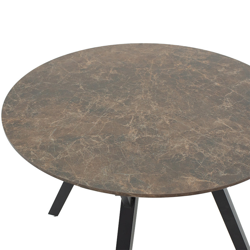 Dining table Annie pakoworld MDF in brown marble-black color D100x75cm