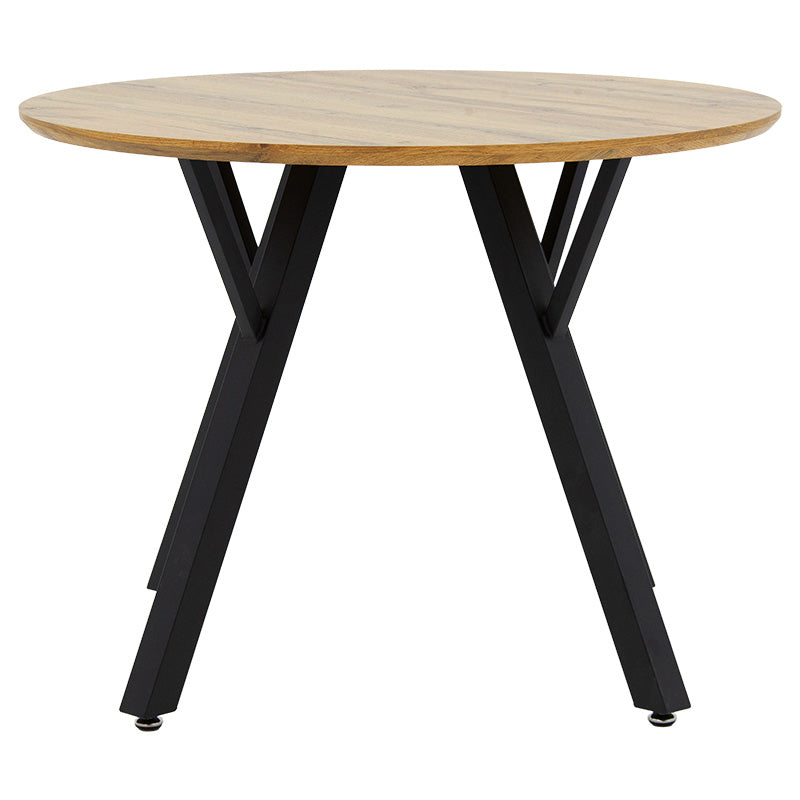 Dining table Annie pakoworld MDF in sonoma-black color D100x75cm