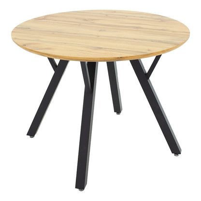 Dining table Annie pakoworld MDF in sonoma-black color D100x75cm