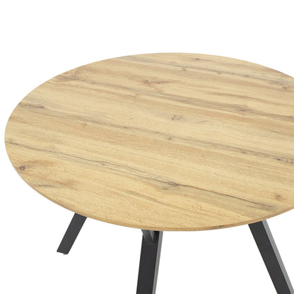 Dining table Annie pakoworld MDF in sonoma-black color D100x75cm